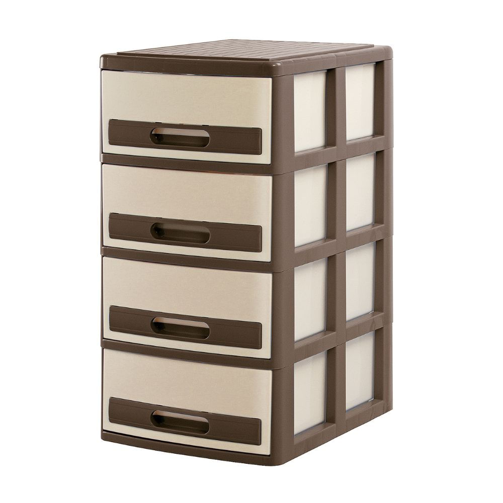 Cómoda Organizadora Polinplast Polin #4 Marrón Crema