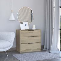 Cómoda Organizadora Kaia 3 Cajones Melamina Rovere Blanco Tuhome