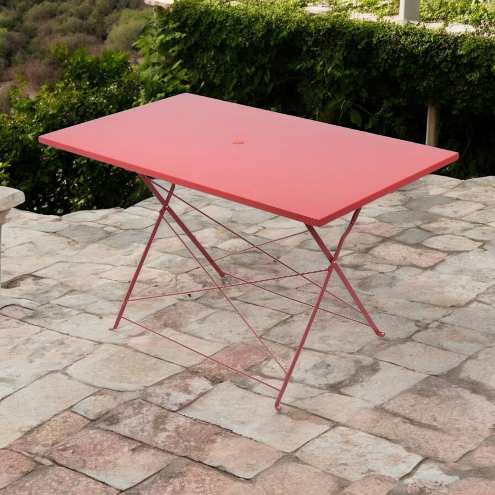 Mesa Plegable Terracota Naranja 70x71x110cm