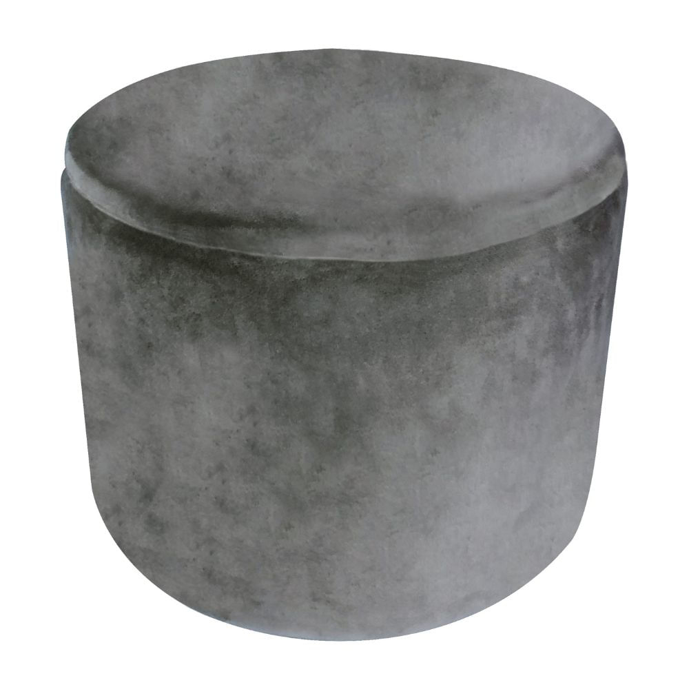 Puff Decorativo Redondo con mesa Tela/MDF Gris Orange