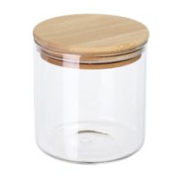 Canister de Vidrio Redondo con Tapa Bambu 500ml Orange