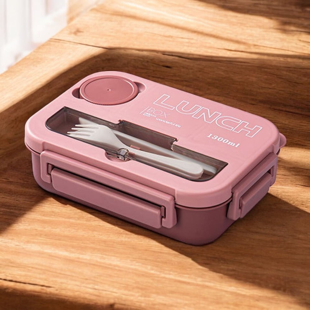 Taper Hermético Rectangular 1300ml Rosa Orange