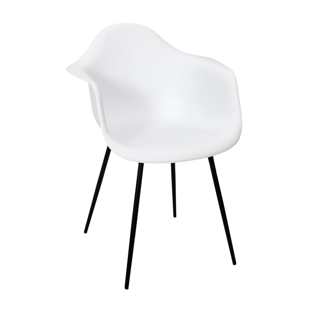 Silla Decorativa con Apoya Brazos Blanco 52x46x83cm Orange