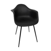 Silla Decorativa con Apoya Brazos Negro 52x46x83cm Orange