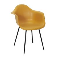 Silla Decorativa con Apoya Brazos Amarillo 52x46x83cm Orange