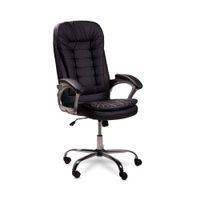 Sillón de Oficina Zúrich Negro Cuero PU con Ruedas y Altura Ajustable