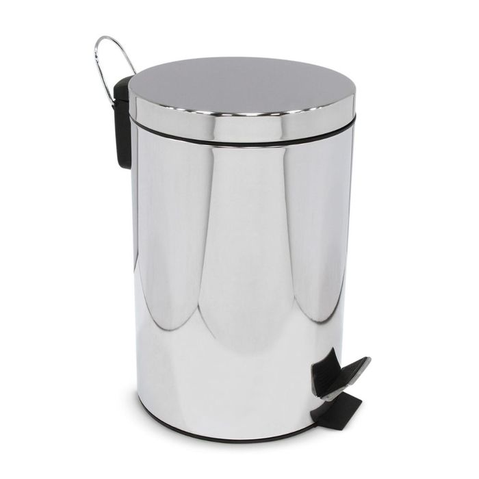 Tacho para Basura Orange Redondo de Acero Cromado 12 Lt Plata