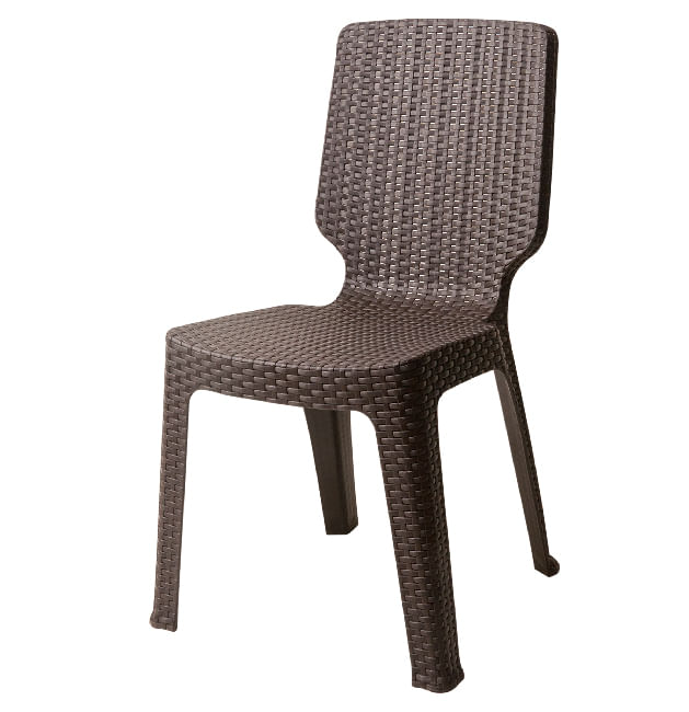 Silla de Plástico Reyplast Tavarúa Ratán Marrón Chocolate