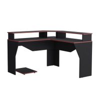 Escritorio Gamer Guma Melamina Wengue/Rojo 127.90cm