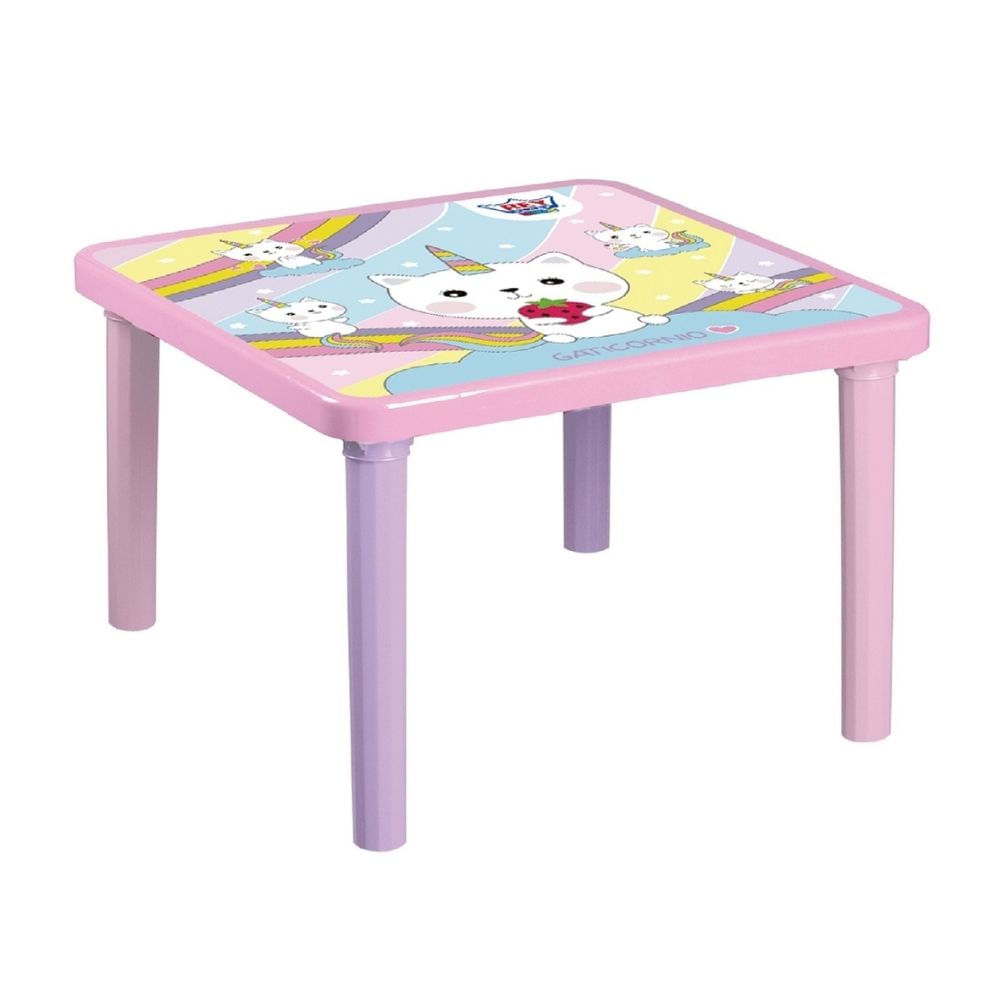 Mesa Cuadrada Plástico Reyplast Junior Decorado Niña