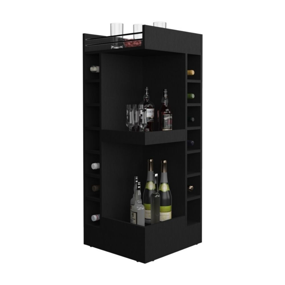 Mueble Bar Bajo Esquinero Lyman Melamina Wengue