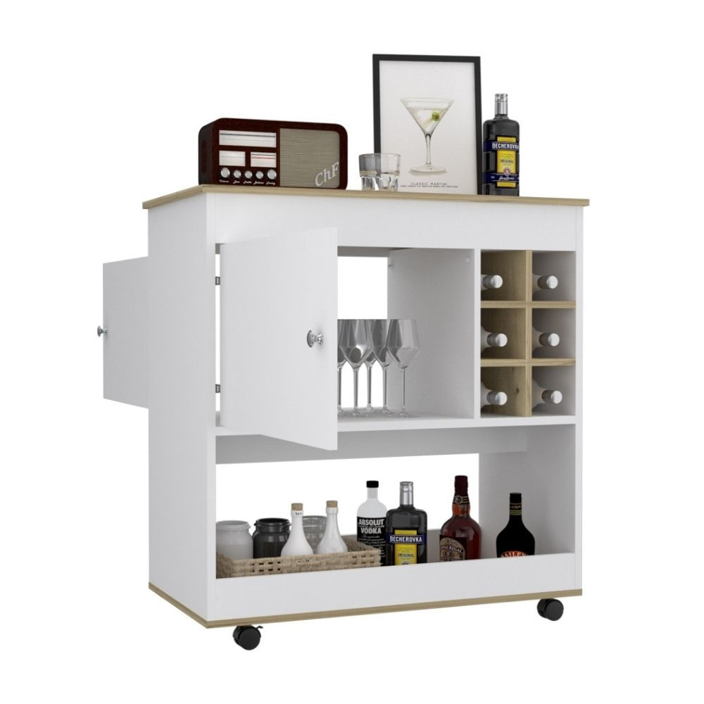 Bar Bajo Bicolor Tuhome Melamina Blanco