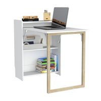 Escritorio Melamina Blanco Modelo L101 por Tuhome