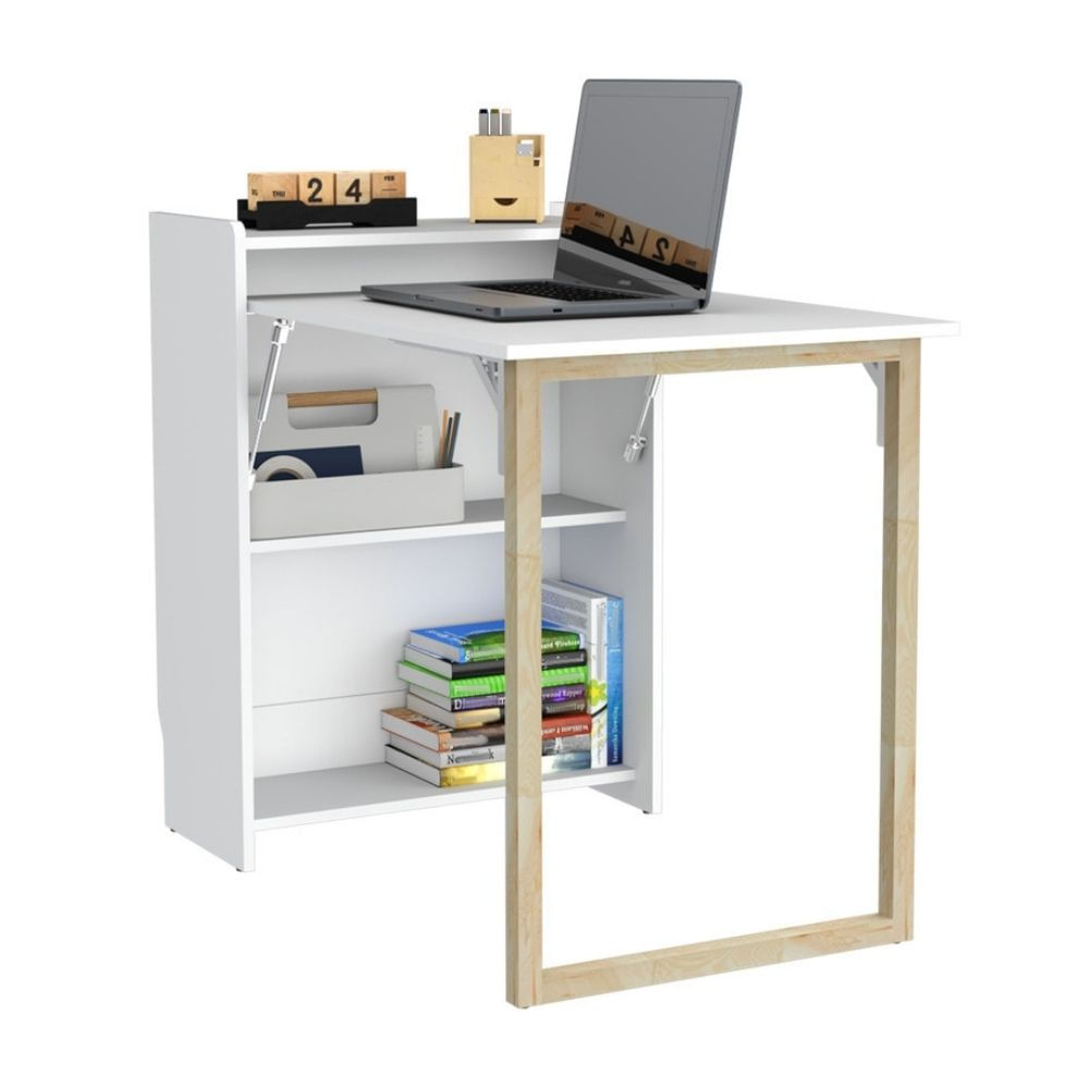 Escritorio Melamina Blanco Modelo L101 por Tuhome