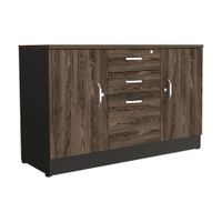 Aparador Melamina Negro Tuhome Modelo HOME OFFICE