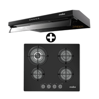 Combo Mabe Campana 60cm CMU6020PB0 + Encimera a gas 60cm PM6045GV0