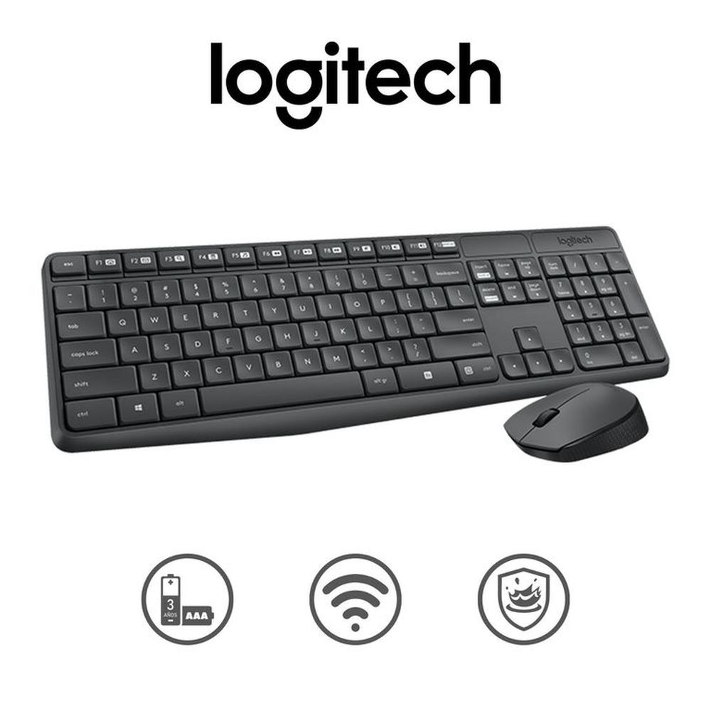 Kit Teclado Y Mouse Logitech MK235 Inalambrico Negro | Promart.pe - Promart