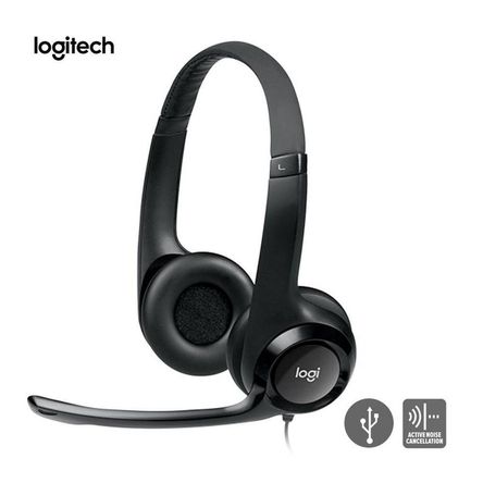 Audífonos Logitech USB H390 para pc micro bidireccional canc-ruido Negro Audífonos Logitech USB H390 para pc micro bidireccional canc-ruido Negro