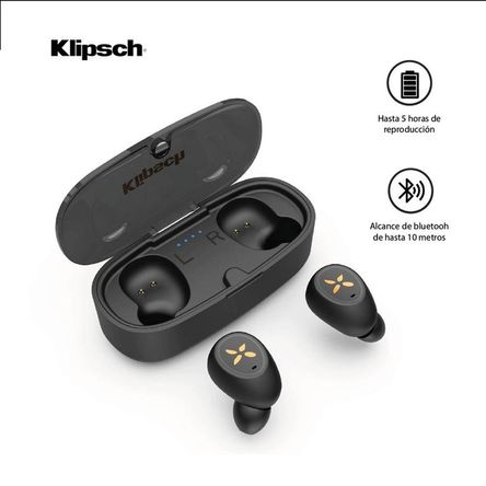 Audifonos Klipsch S1 True Wireless Ipx4 Bluetooth 21hrs - Negro Audifonos Klipsch S1 True Wireless Ipx4 Bluetooth 21hrs - Negro