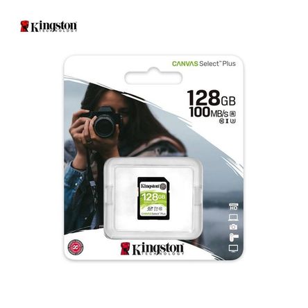 Memoria SD Kingston 128GB CANVAS SELECT 100MBS UHS-I Negro Memoria SD Kingston 128GB CANVAS SELECT 100MBS UHS-I Negro