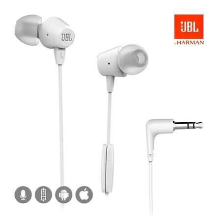 Audifono JBL C50HI In Ear 3.5 mm con Micrófono Blanco