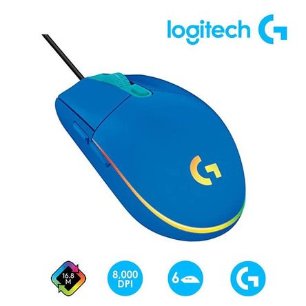 Mouse Gaming Logitech G G203 Lightsync Rgb 8000 Dpi 6 Botones Azul Mouse Gaming Logitech G G203 Lightsync Rgb 8000 Dpi 6 Botones Azul