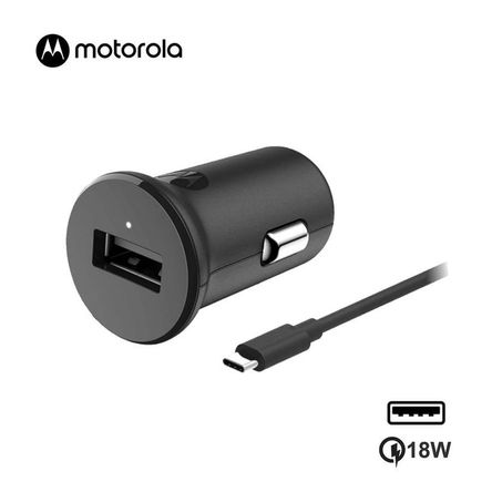 Cargador Auto Motorola 18w Turbopower Puerto usb-a SJV100 Cable usb-c Cargador Auto Motorola 18w Turbopower Puerto usb-a SJV100 Cable usb-c