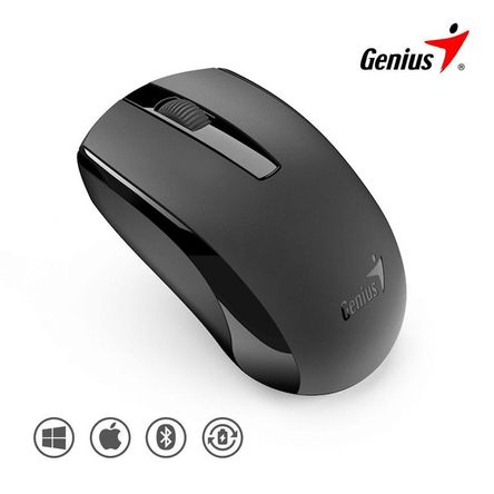 Mouse Inalambrico Genius ECO-8100 C-Bateria Recargable - Black Channel