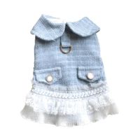 Ropa Para Perros Vestido Falda Plisada Celeste - Talla L