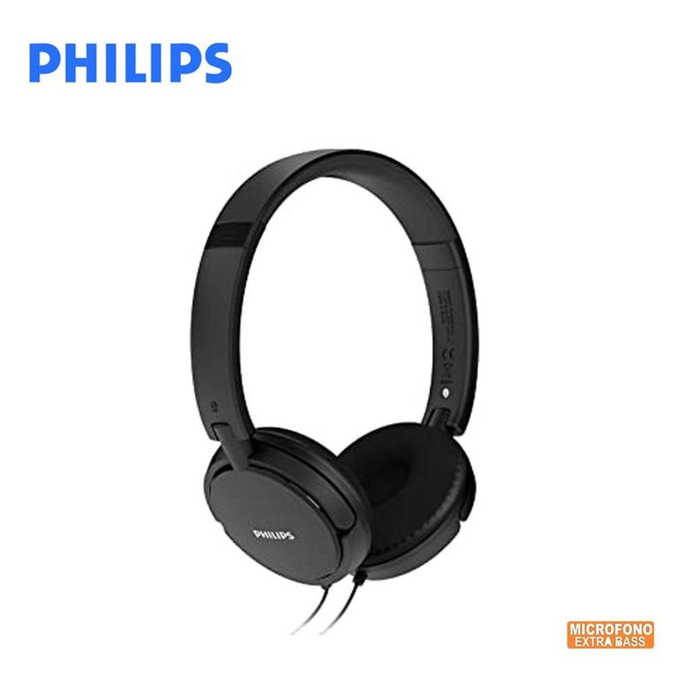 Audífonos Philips Extra Bass Con Micrófono SHL5005 Negro