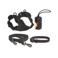 Pack Arnés + Collar + Correa + Dispensador Negro - Talla S
