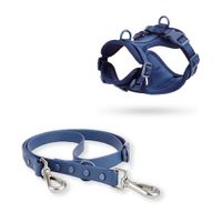 Correa y Pechera Ajustable Para Perros Azul Oscuro - Talla S