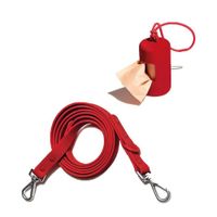 Correa y Dispensador De Poop Bags Para Perros Rojo - Talla S