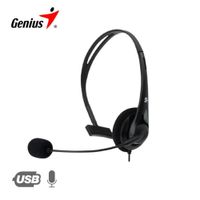 Audifono Genius HS-100U USB SingleEar microAjust y ControlVol-Negro