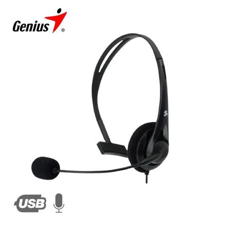 Audifono Genius HS-100U USB SingleEar microAjust y ControlVol-Negro Audifono Genius HS-100U USB SingleEar microAjust y ControlVol-Negro