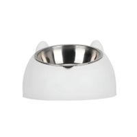 Plato Acero Inoxidable Para Mascotas Blanco - Talla S
