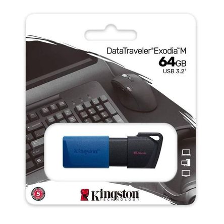 Memoria USB 3.2 Kingston Exodia DTXM/64GB Azul-Negro Memoria USB 3.2 Kingston Exodia DTXM/64GB Azul-Negro