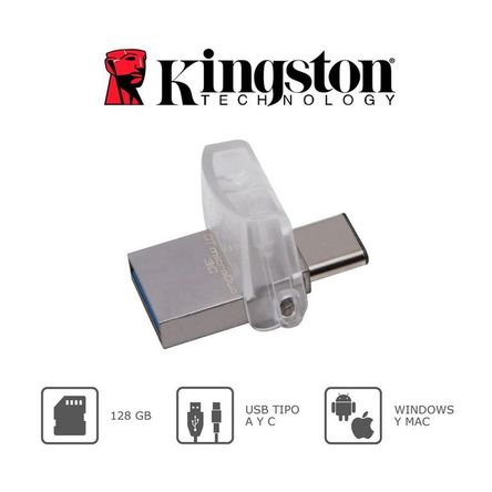 Memoria Microduo 3C Kingston 128GB OTG Tipo C Memoria Microduo 3C Kingston 128GB OTG Tipo C