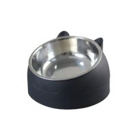 Plato Acero Inoxidable Para Mascotas Negro - Talla M