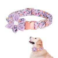 Collar Floral Para Mascotas Lila - Talla S