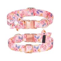 Collar Floral Para Mascotas Rosado - Talla L