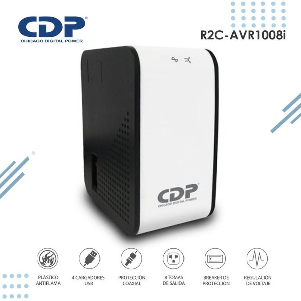 EstabilizadorDe Voltaje CDP R2C-AVR1008I 1000va-500w 8Tomas De Salida EstabilizadorDe Voltaje CDP R2C-AVR1008I 1000va-500w 8Tomas De Salida