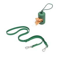 Correa y Dispensador De Poop Bags Para Perro Verde - Talla S
