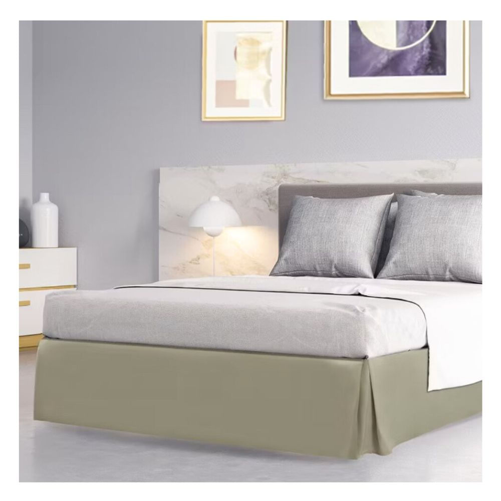 Faldón classic queen beige Lima Tienda