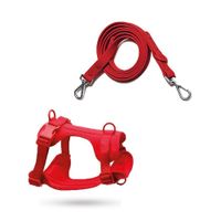 Correa y Pechera Ajustable Para Perros Rojo - Talla M