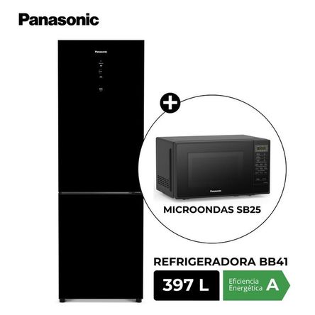 Refrigeradora Bottom Freezer NR-BB41 397L + Microondas SB25 Negro 20L Refrigeradora Bottom Freezer NR-BB41 397L + Microondas SB25 Negro 20L
