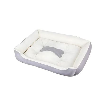 Cama Para Perros Antideslizante y Lavable Gris- Talla S