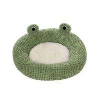 Cama Rana Donut Para Mascotas Terciopelo Suave Talla XL