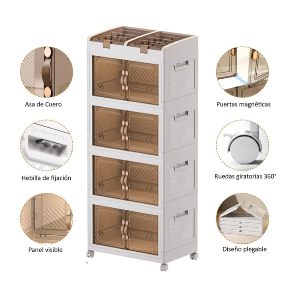 Gabinete de Almacenamiento de 4 niveles con Módulo Superior