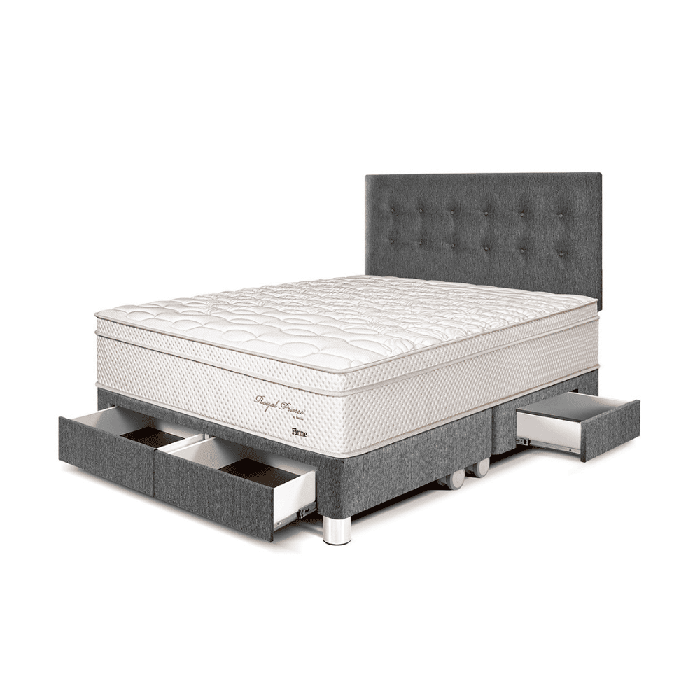 Dormitorio Royal Prince Con Cajones Queen Gris Paraiso